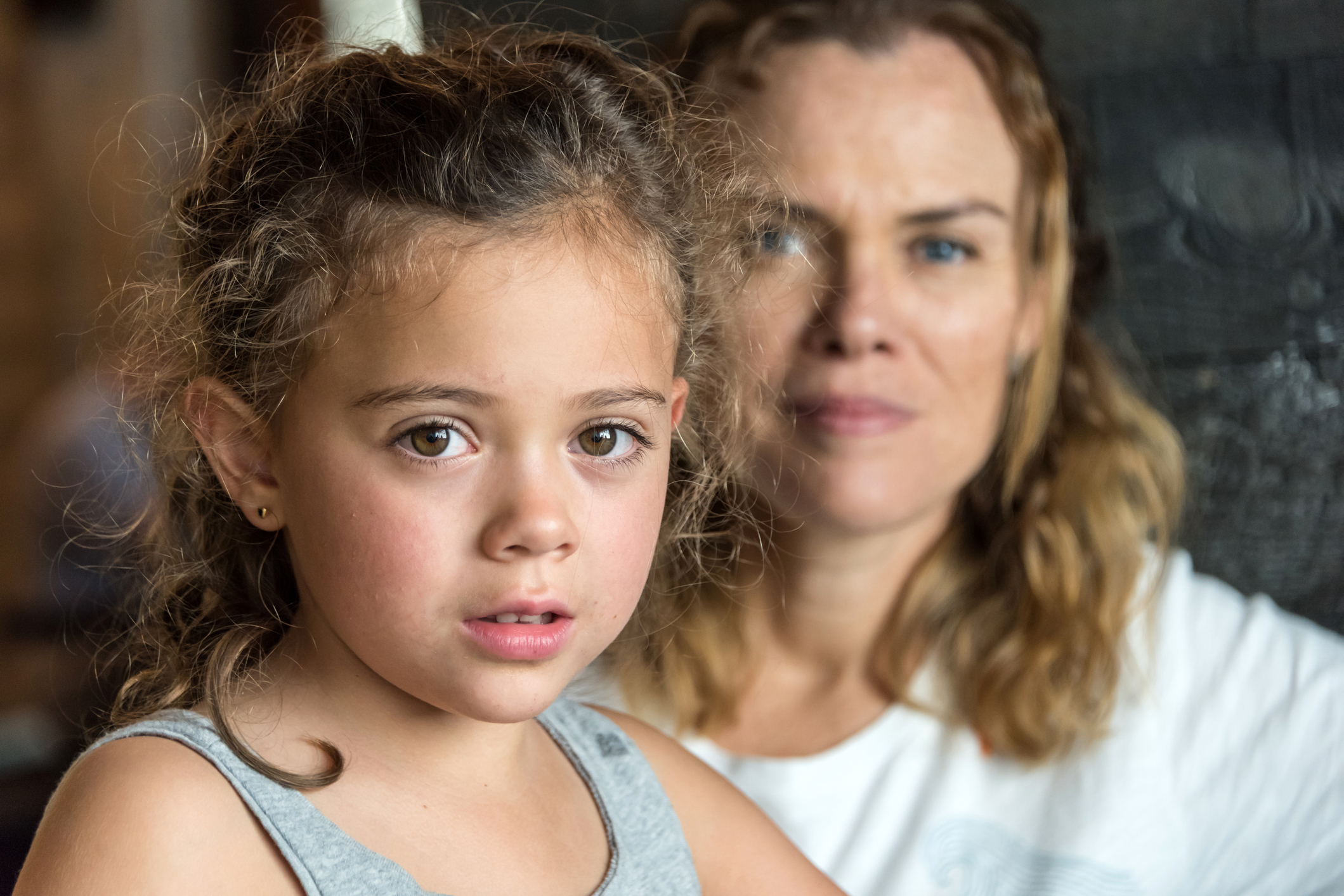 Mother and daughter portrait.